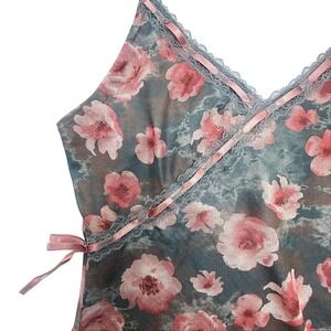 Just Polly New York Floral Mesh 90s Style Midi Dress Size L Resort Wear Fairy